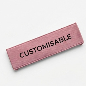 Étiquettes tissées personnalisées en tissu damassé de haute qualité, écologiques, à coudre sur les vêtements, étiquettes de col personnalisées avec logo pour les vêtements - Product Image 4