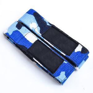 Custom Blue Camo Gym Lifting Straps <b>Weight</b> Lifting Heavy Duty Neoprene Padded Wear-Resistant 1 Pair <b>Wrist</b> Wraps Unisex - Product Image 2