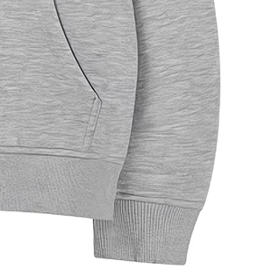 Sweat-shirt à capuche zippé personnalisé pour homme, gris uni, en molleton polyester/coton, coupe droite, délavé, durable, à prix abordable - Product Image 5
