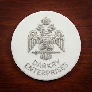 Parche bordado redondo de terciopelo morado con estrella de David masónica y ojo, hecho a mano con alambre de lingotes de plata, para insignia de logia. - Product Image 6