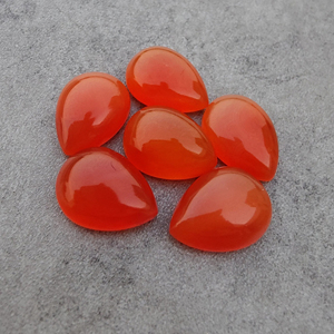 Pierre précieuse cabochon en cornaline de qualité AAA+, forme goutte d'eau, dos plat calibré, pierre non montée, toutes tailles disponibles - Product Image 3