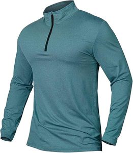 Camisetas deportivas de manga larga para hombre, sudadera con media cremallera, tops transpirables para fitness, jogging, entrenamiento y running, camisetas de compresión. - Product Image 1