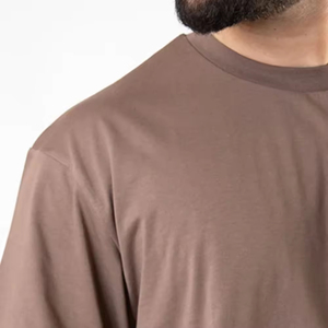 Vente en gros de t-shirts pour hommes personnalisés, couleur unie, surdimensionnés, 100% coton, poids lourd 300 g/m² - Product Image 6