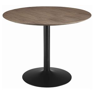 <b>Brown</b> and Black Round Dining <b>Table</b> - Product Image 2