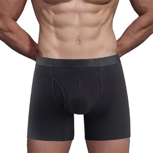 White Solid Classic <b>Men</b> Boxer Briefs Soft Cotton Stretch Underwear Breathable Comfort Fit Elastic Waistband Daily Wear <b>Trunks</b> - Product Image 3