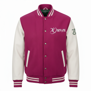 Classic American Style Wool/Viscose Sleeves Sublimation Print Hooded Unisex Winter Fashion Outerwear Hip Hop Varsity <b>Jacket</b> - Product Image 1