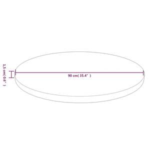 Plateau de table en bois de chêne massif brun clair durable de 35,4 pouces de diamètre pour salle à manger, durable et élégant - Product Image 4