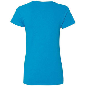 T-shirts décontractés pour femmes grandes tailles, col en V, en coton brodé, personnalisables, respirants, à prix de gros, marque privée - Product Image 3