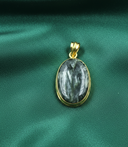 <b>Top</b> Quality Seraphinite Oval Pendant Necklace 925 Sterling Silver <b>Rose</b> Gold Yellow Gold Plated Healing Gemstone Jewelry - Product Image 5