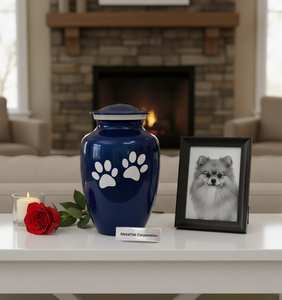 Urnes funéraires pour animaux de compagnie en métal noir de qualité supérieure, élégantes, durables, avec couvercle sécurisé, souvenir commémoratif pour les cendres de chiens et de chats, couleur personnalisée, double patte - Product Image 4