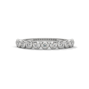 Anillo de Eternidad de Oro Blanco con Diamantes, Banda de Diamantes de Corte Redondo, Joyería de Boda Apilable - Product Image 1