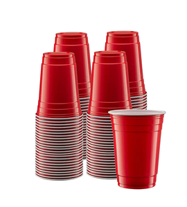 Vasos de plástico PP desechables de Color rojo de buena calidad, vasos de fiesta divertidos y duraderos de 16 oz para beber, producto ecológico para llevar - Product Image 1