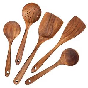Cuillère de service en bois de qualité supérieure, cuillère de cuisine naturelle pour remuer, mélanger le riz, le curry, la soupe, la sauce, parfaite pour la consommation à table - Product Image 6