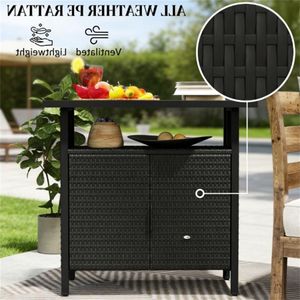 Table de bar d'extérieur avec armoire de rangement et porte-serviettes - Product Image 2