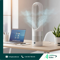 Ventilateur sans pales électrique portable Sudex UML-018 chaud/froid avec purificateur d'air et filtre HEPA, télécommande, en plastique, pour usage domestique