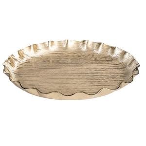 Plateau de service ovale en acier inoxydable, finition mate ou dorée, pour desserts de fête, écologique, durable, pour restaurant - Product Image 1