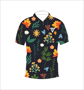 Polo à manches courtes pour hommes, imprimé floral foncé, décontracté, pour l'été, pour le golf - Product Image 4