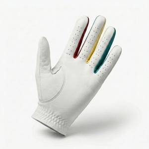 Gant de golf sportif en cuir Cabretta personnalisé de qualité supérieure, main gauche, prise souple, fentes pour les doigts, fermeture auto-agrippante, logo personnalisé, usine OEM ODM - Product Image 3