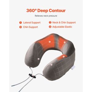 Cuscino da Viaggio in Memory Foam al Carbone di Bambù Migliorato, Maschera per Occhi, Tappi per Orecchie, Logo Personalizzabile, Supporto per il Collo Gonfiabile per un Comfort Ottimale - Product Image 2