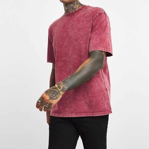 wholesale Acid wash T-Shirt 100% Cotton Vintage Style Custom <b>Logo</b> Men’s Oversized Acid Wash Oversized Wholesale - Product Image 3