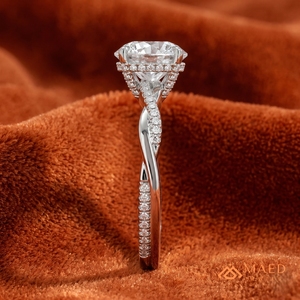 Moissanite <b>Ring</b> Round Cut <b>Silver</b> Elegant Jewelry <b>Ring</b> for Women Twisted <b>Band</b> Design Bridal Engagement Gift Fashion Jewelry Style - Product Image 4