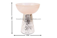 Bol de service en résine avec base en métal poli, couleur/taille/forme personnalisables, style classique, emballage carton pour la maison, les hôtels, les mariages, les fêtes