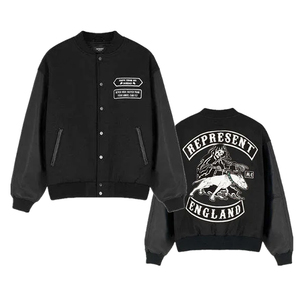Custom Made Patch Embroidery Heat Transfer Print High Fashion Street Style <b>Summer</b> Stand <b>Bomber</b> <b>Jackets</b> Casual Wear Snap Button - Product Image 3