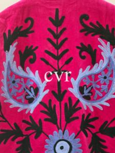 Handmade Velvet Suzani Eco-Friendly Suzani Velvet Uzbek Outerwear Hand Embroidered Women's Luxury <b>Coat</b> Winter Boho for Party We - Product Image 5