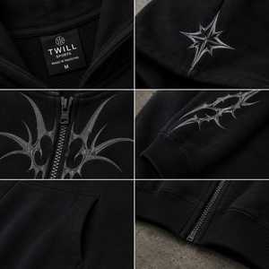 Sweat à capuche pour homme en polyester/coton de haute qualité, 350g, décontracté, imprimé numérique, effet délavé, poche avant, color block, hiver - Product Image 3
