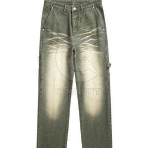 Jean délavé à l'acide, coupe slim, en denim extensible, style décontracté urbain - Product Image 4