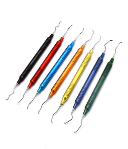 ชุดเครื่องมือขูดหินปูนทางทันตกรรมแบบมืออาชีพ Gracey Curette 7 ชิ้น หลายสี ทำจากสแตนเลส ได้รับการรับรองมาตรฐาน CE ISO - Product Image 1