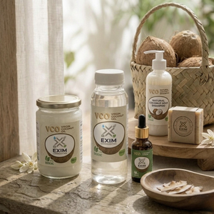 น้ำมันมะพร้าวบริสุทธิ์ 100% ยี่ห้อ Exim Commodities ขนาด 250 มล. บรรจุขวดใส พร้อมใช้ อายุการเก็บรักษายาวนาน - Product Image 3