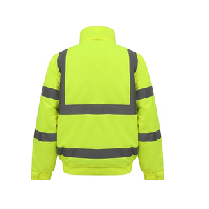 High Visibility Class 2 Industrial <b>Worker</b> Uniform Flash Reflective Stripes Waterproof Soft Shell <b>Jacket</b> Fluorescent Polyester - Product Image 2