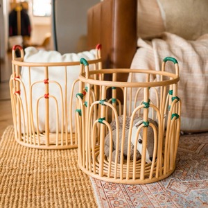 Cestas de Almacenamiento Circulares Floret - Juego de 2 de Ratán Natural Ecológico Moderno Multiusos - Product Image 1
