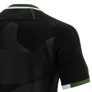 Maillot de rugby noir à sublimation, manches courtes, uniforme d'équipe, tenue de sport, vêtements de performance pour matchs et entraînements, personnalisable - Product Image 3