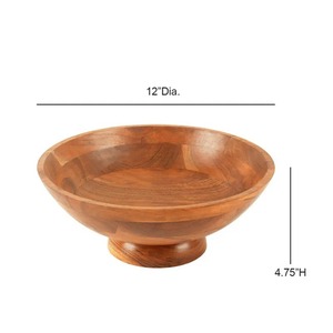 Tazón de Madera Hecho a Mano, Diseño Minimalista, Acabado Natural Sin Recubrimiento, para Servir Comida en Fiestas - Product Image 6