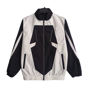 Custom Fashion Wholesale Streetwear Casual Men Patchwork Windbreaker Sportswear Gym Tracksuit 2 Piece <b>Set</b> - Product Image 3