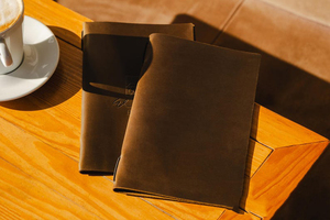 Porte-menu en cuir véritable personnalisé, imperméable, luxueux, classique, porte-menu de restaurant, ALM-0073 - Product Image 4