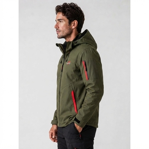 Outdoor Design Windbreaker <b>jacket</b> for Men With OEM Customized Hooded <b>Canvas</b> Men's Waterproof Windbreaker <b>Jacket</b>-Lightweight - Product Image 3