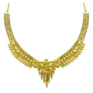 ขายส่งเครื่องประดับแฟชั่นชุบทอง 14K 18K 24K ไมครอน, ชุดสร้อยคอเจ้าสาวแบบครึ่งชุด, ชุดเครื่องประดับเจ้าสาวแบบดั้งเดิม - Product Image 4