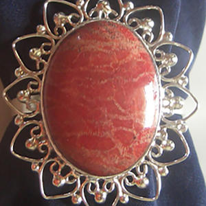 Anillo para servilletas de coral rojo / Servilletero rojo hecho de plata con diseño artístico de coral rojo de aspecto natural - Product Image 3