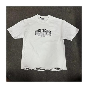 T-shirt blanc à manches courtes et col rond Triple Deuces South Carolina, coupe classique, style streetwear, jersey de coton respirant pour homme, 320g - Product Image 1