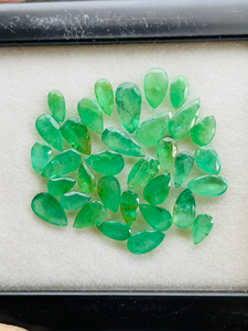 Esmeraldas Naturales de Zambia, Corte Pera, Calidad AAA, Gemas Verdes Certificadas por IGI, 5-10 mm, Lote de 33 Piezas, para Joyería, Sin Tratamientos - Product Image 4