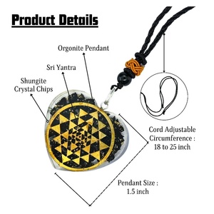 จี้หินโมรารูปหัวใจพร้อมโลโก้เรกิปกป้องจากแรงบันดาลใจของฮวงจุ้ยอินเดีย - Product Image 2