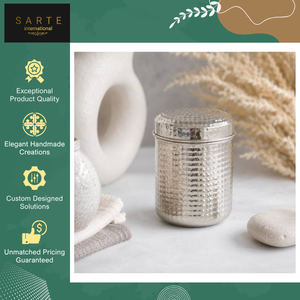 Nouvelle Jarre de Rangement de Luxe pour Ustensiles de Cuisine, Faite à la Main, en Argent Martelé, Décorative, avec Couvercle Anti-Fuite - Product Image 3