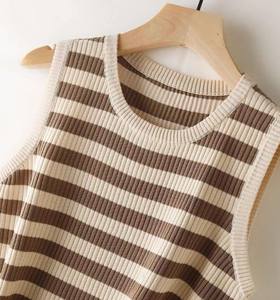 Débardeur décontracté pour femme, sans manches, dos nu, sexy, tricoté à la main, 100% coton, col rond uni - Product Image 5