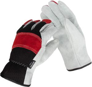 Working <b>Gloves</b> <b>Mesh</b> Design Comfort Fit Breathable Cowhide Leather Scratch Resistance Safety Garden Yard Working Driver <b>Gloves</b> - Product Image 1