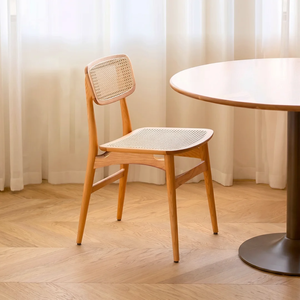 Chaise de salle à manger en bambou au design moderne, siège et dossier en rotin, chaise latérale en bois pour la maison, le restaurant, la salle à manger - Product Image 2