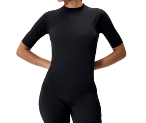 <b>Black</b> Digital Print UPF50+ Spandex/Polyester <b>Compression</b> Rash Guard <b>Shirt</b> Full Sleeves 220g Unisex Low MOQ Seamless Fusing OEM - Product Image 1
