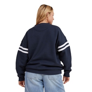 Wholesale Plus Size Women's Drop Shoulder Oversize Custom Knitted Front Logo Position Formal Winter Heavyweight Sweatshirts - Product Image 6